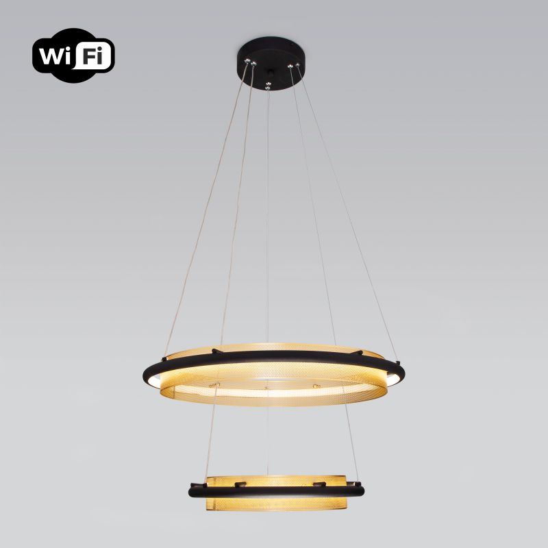 Подвесной светодиодный светильник с управлением по Wi-Fi 90241/2 черный/ золото Smart