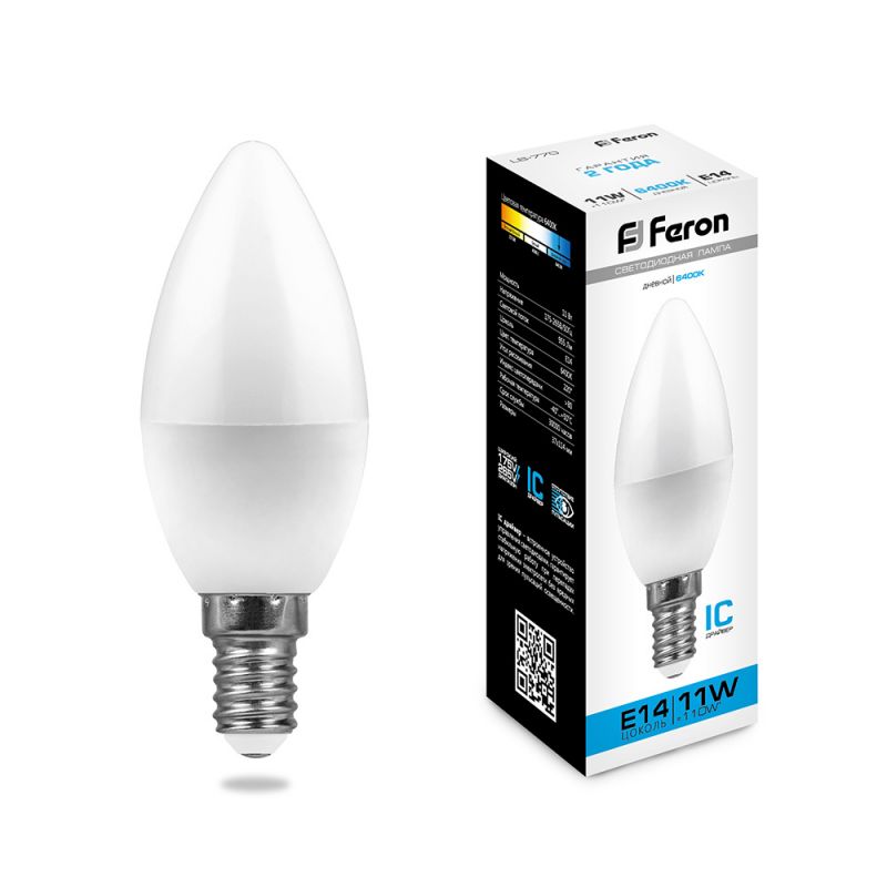 Светодиодная лампа Feron E14 11W 6400K 25943