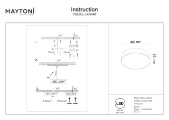 Потолочный светильник Maytoni Zon C032CL-L43W4K