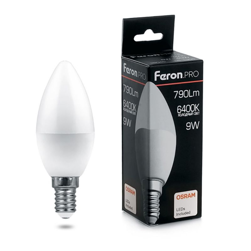 Светодиодная лампа Feron E14 9W 6400K 38061