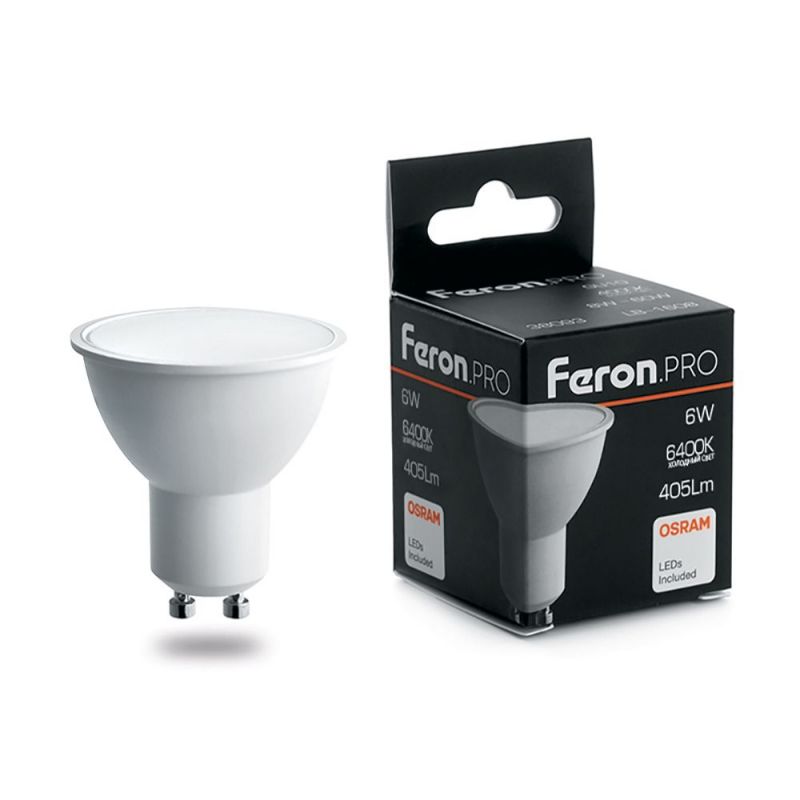 Светодиодная лампа Feron GU10 6W 6400K 38088