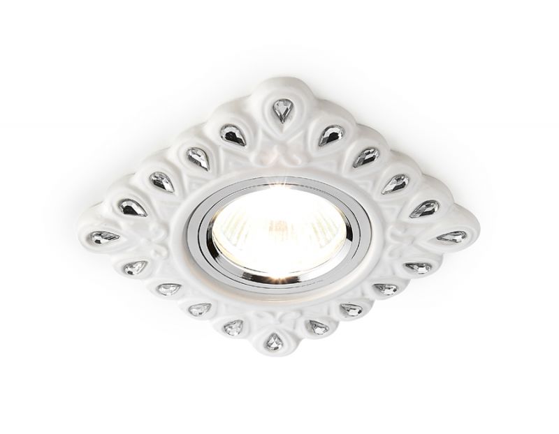 Точечный светильник Ambrella ORGANIC SPOT D5550 W/CL белый прозрачный керамика