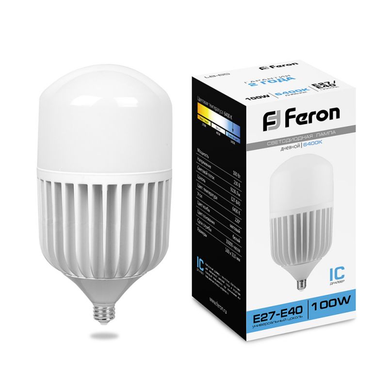 Светодиодная лампа Feron E27 100W 6400K 25827