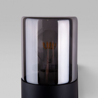 Уличный настенный светильник Elektrostandard Roil чёрный/дымчатый плафон IP54 35125/D