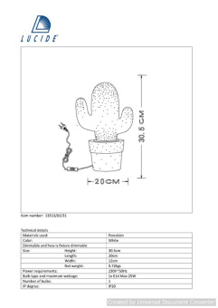 Настольная лампа Cactus 13513/01/31
